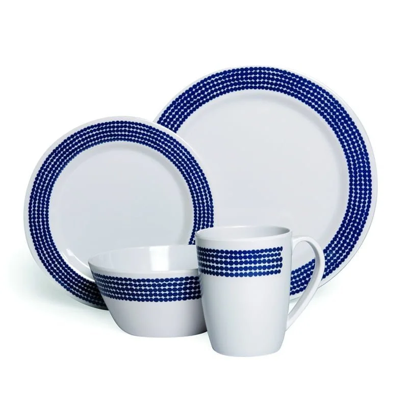 Campfire 16 Piece Melamine Dinner Set Blue Moon Campcraft