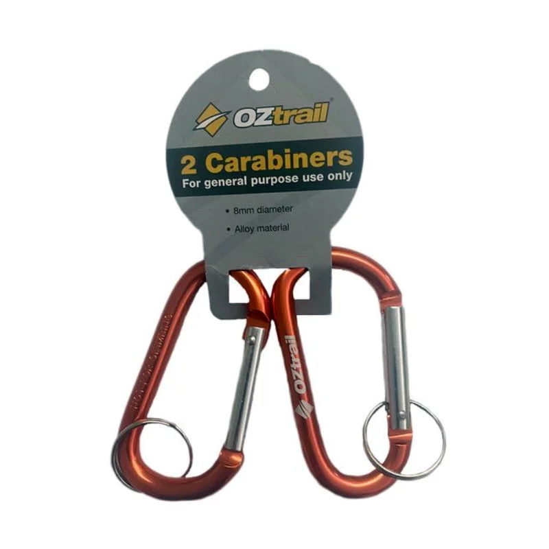 OZtrail Carabiners 8mm Twin Pack