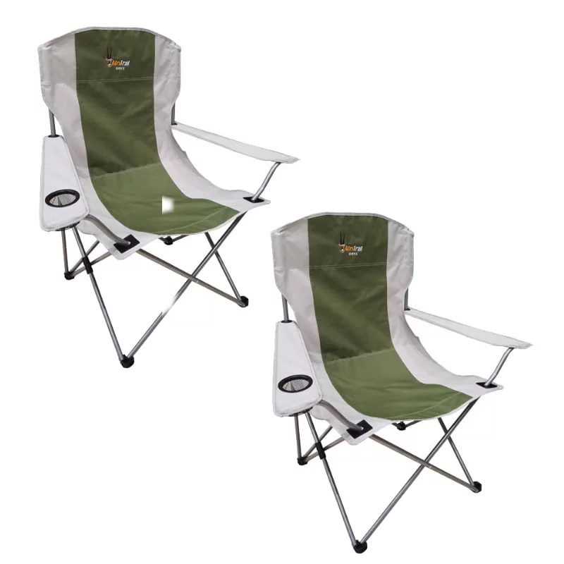 Afritrail Oryx Deluxe Folding Armchair - Green Twin Pack