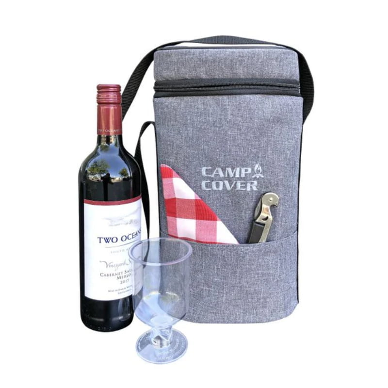 Camp Cover Cooler Two Bottle Wine - Light Grey