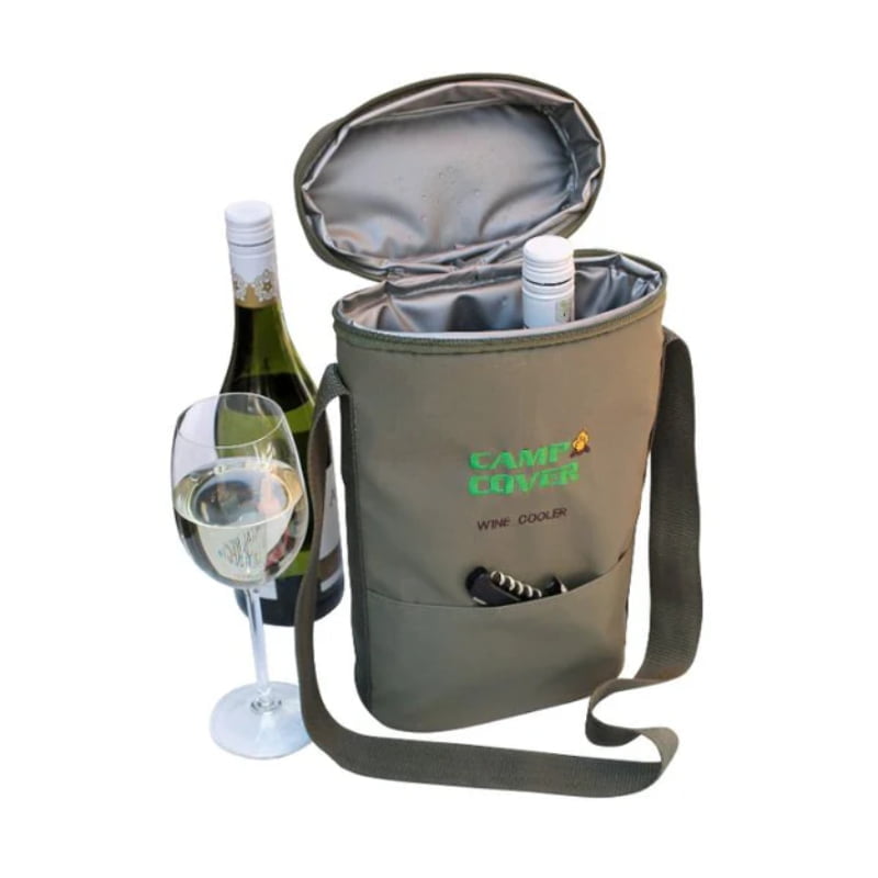 Camp Cover Cooler Two Bottle Wine - Khaki