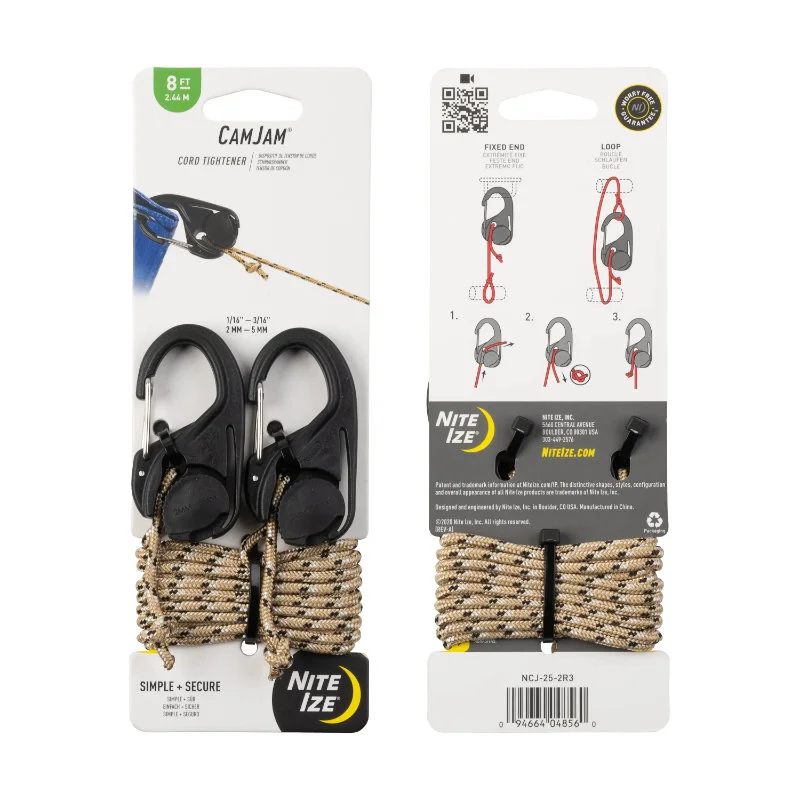 Nite Ize CamJam Cord Tightener - Twin Pack with Rope