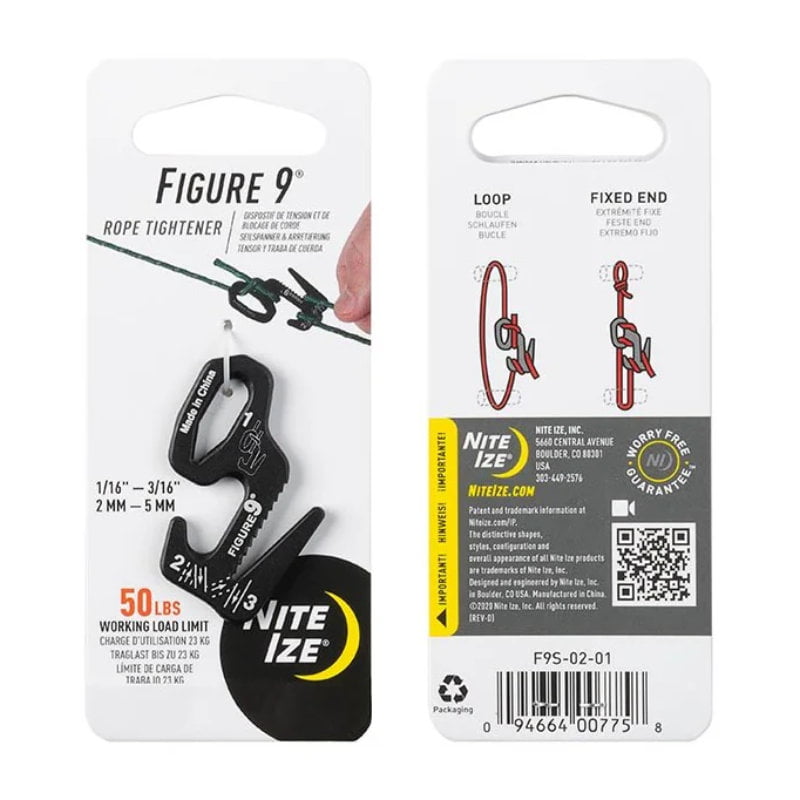 Nite Ize Figure 9 Rope Tightener Small Black