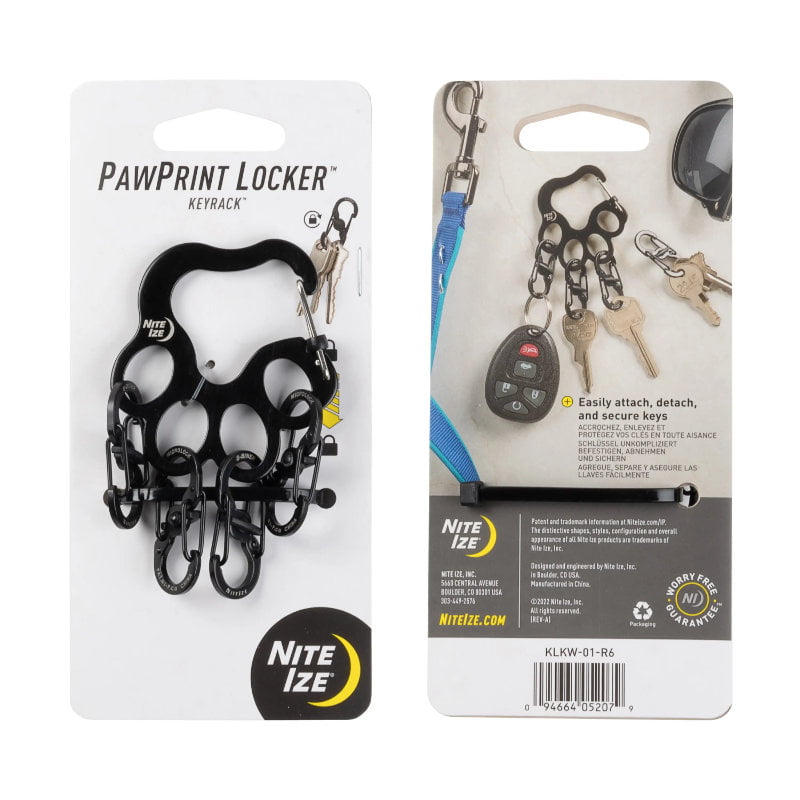 Nite Ize PawPrint Locker KeyRack - Black