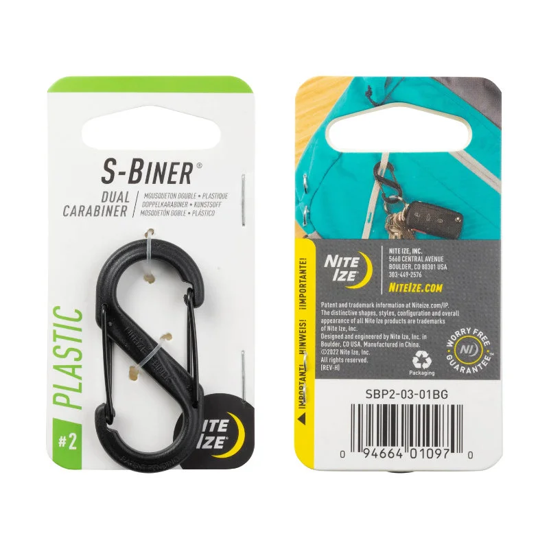 Nite Ize S-Biner Plastic Double Gated Carabiner - No.2 Black