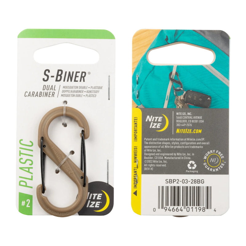 Nite Ize S-Biner Plastic Double Gated Carabiner - No.2 Coyote