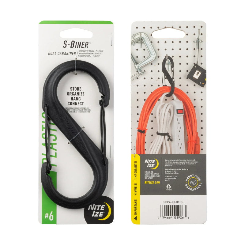 Nite Ize S-Biner Plastic Double Gated Carabiner - No.6 Black